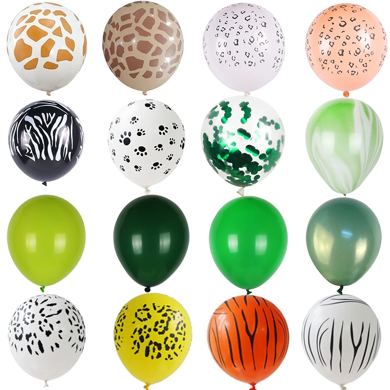 5/10/20pcs Animal Printed Latex Balloons Zebra Leopard Jungle Air Globos Safari Birthday Supplies Kids Boy Baby Shower Toys