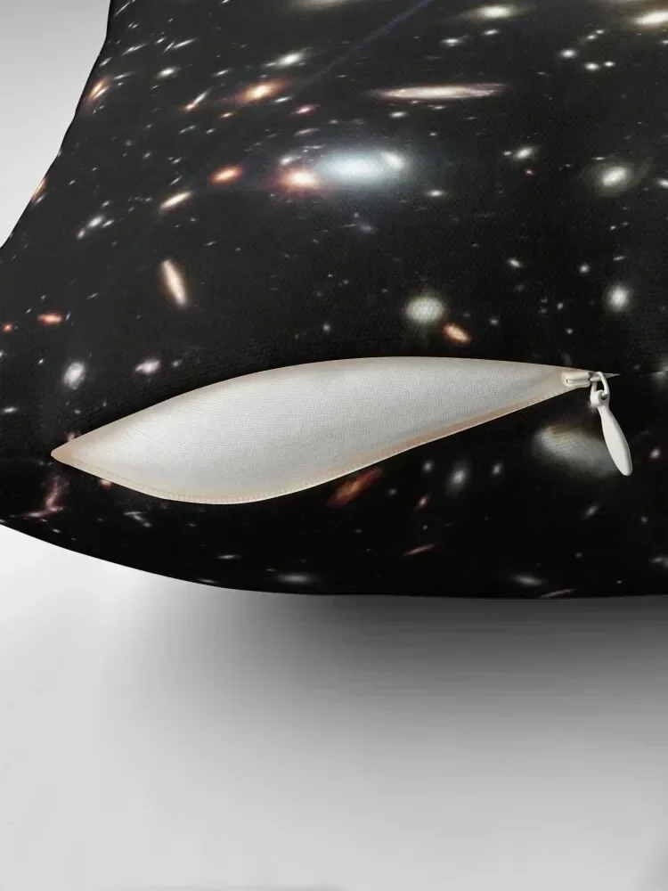 Sunrise Arc, Galaxy cluster with gravitational lensing (James Webb/JWST) — space poster Throw Pillow Cushion Cover Luxury pillow