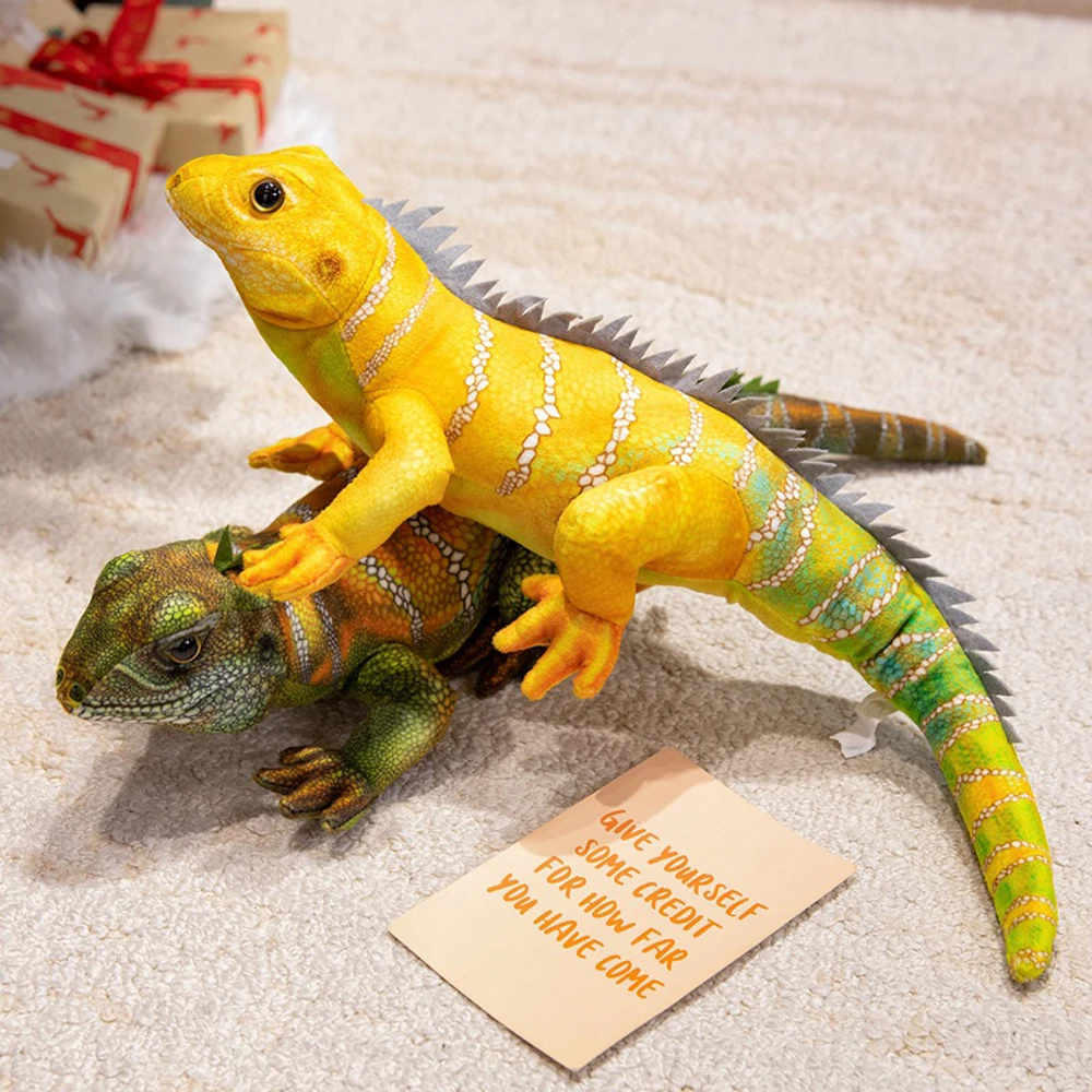 Hot Tropical Rainforest Wildlife Simulation Lizard Plush Doll Lifelike Chameleon Stuffed Toys Cute Reptile Pet Model Kids Gifts
