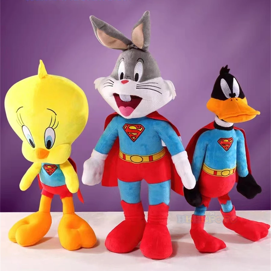 Warner Anniversary Series Bugs Bunny Models Cosplay Superman Plush Toys Cartoon Anime Plushies Stuffed Animal Doll Toys