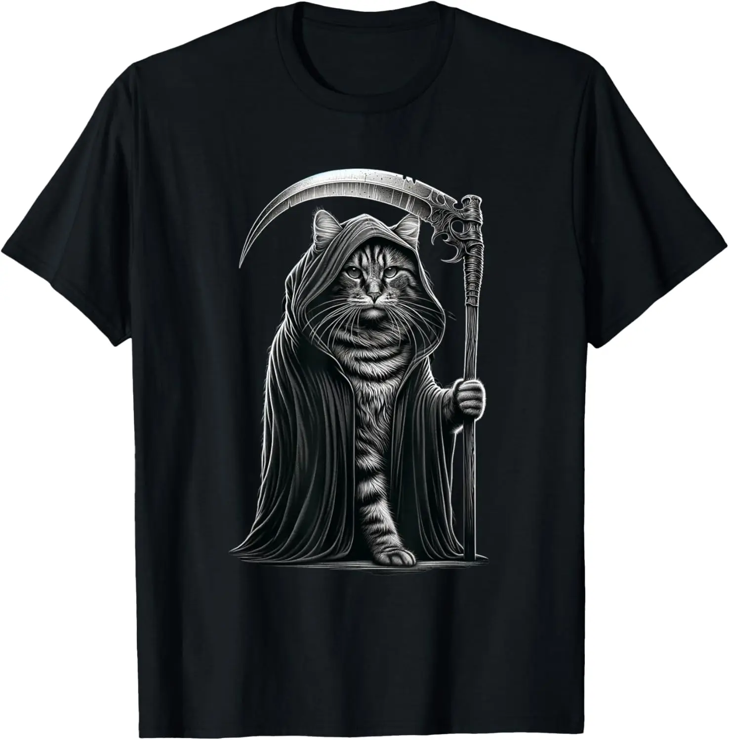 تي شيرت Cool Cat Grim Reaper، The Grim Reapurrr، Grim Reaper Cat