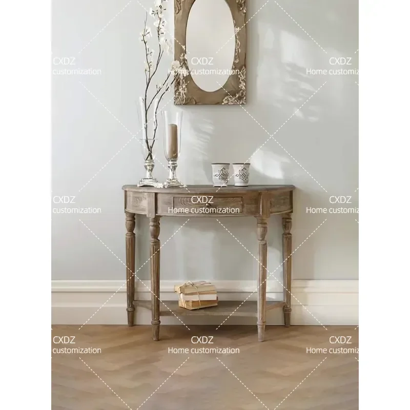 European American Style Entrance Table Console Cabinet Long Strip Wall Side Table End View Corridor Table for Home Decoration