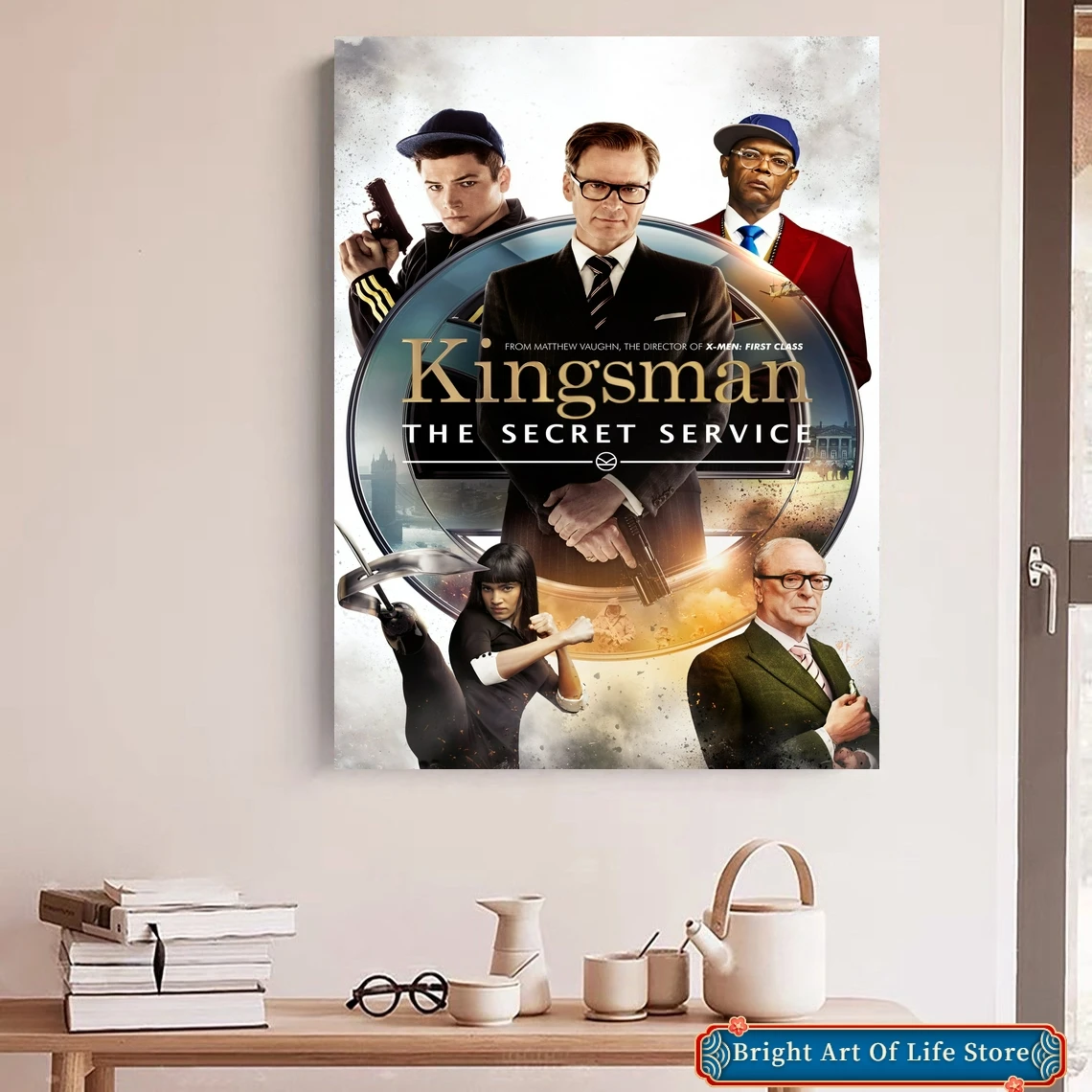 Kingsman The Secret Service  Movie Poster Star Actor Art Cover Canvas Print Decorative Painting (No Frame)