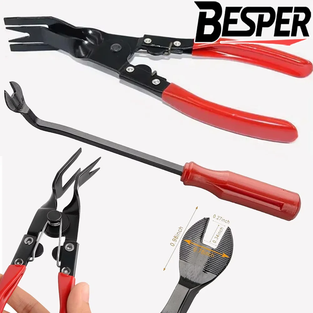 Car Clip Removal Pliers Tools Auto Body Panel Door Fastener Push Pin Trim Removal Tool Kit Automotive Pry Tool Repair Set