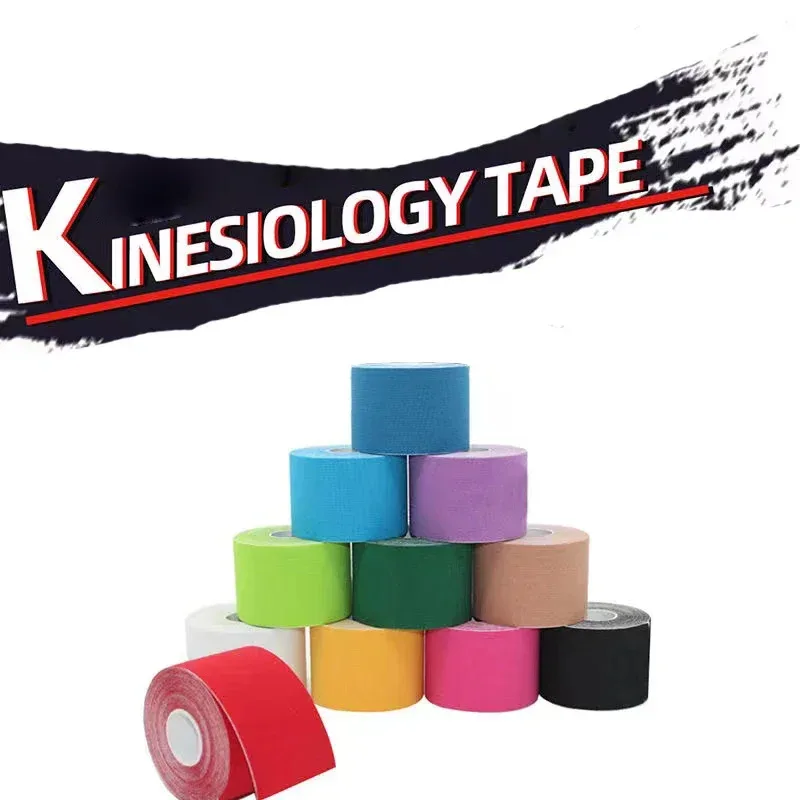 2.5cm*5m Kinesiology Tape Athletic Recovery Elastic Tape Kneepad Muscle Pain Relief Knee Pads Support for Gym Fitness Bandage