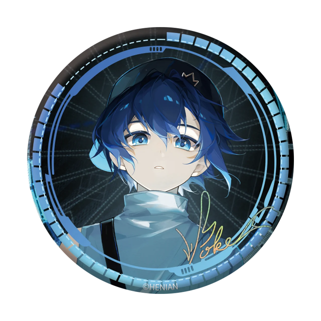 58mm Anime Vsinger Zhiyu Moke Cosplay COSTUME Badge Pin SPTE Tinplate Brooch﻿ Prop Gilf