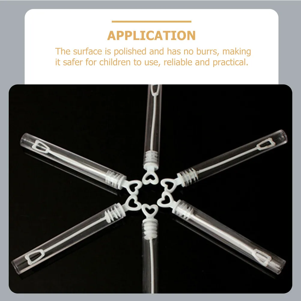 

24 шт. пустых флаконов для мыльных пузырей с крышками в форме сердца, из высококачественного пластика, гладкие, безопасные, без заусенцев, мини-палочки для мыльных пузырей для вечеринок