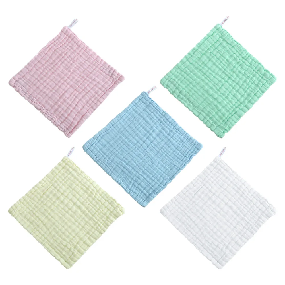 5-delig katoenen washandje absorberende mousseline handdoeken voor peuter babybadje strand H spuugdoekje veilig comfortabel huidvriendelijk