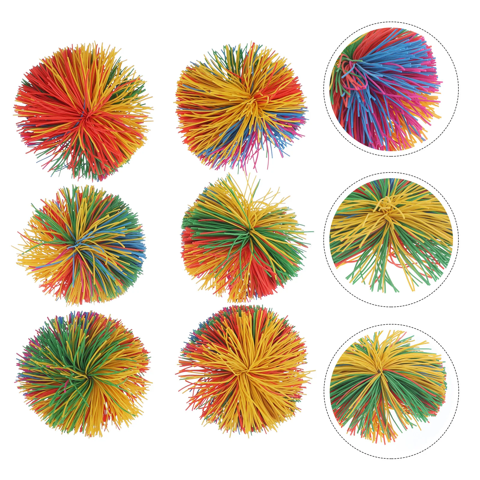 

6pcs 6Cm Colorful Silicone Soft Stretchy Stress Relief Bouncing Sensory Fidgets Kids Friendly Play Game Replacement