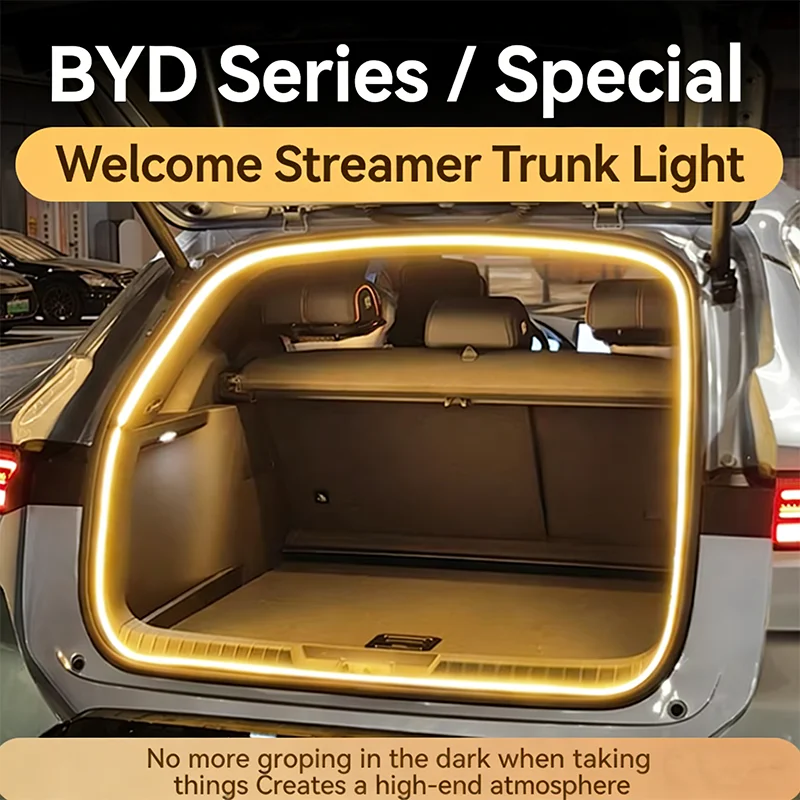

For BYD Atto 3 Song Plus Tang Han Dolphin etc. Rear Trunk LED Light Bar White Warm White Car Modified Atmosphere Lamp Trunk Ligh