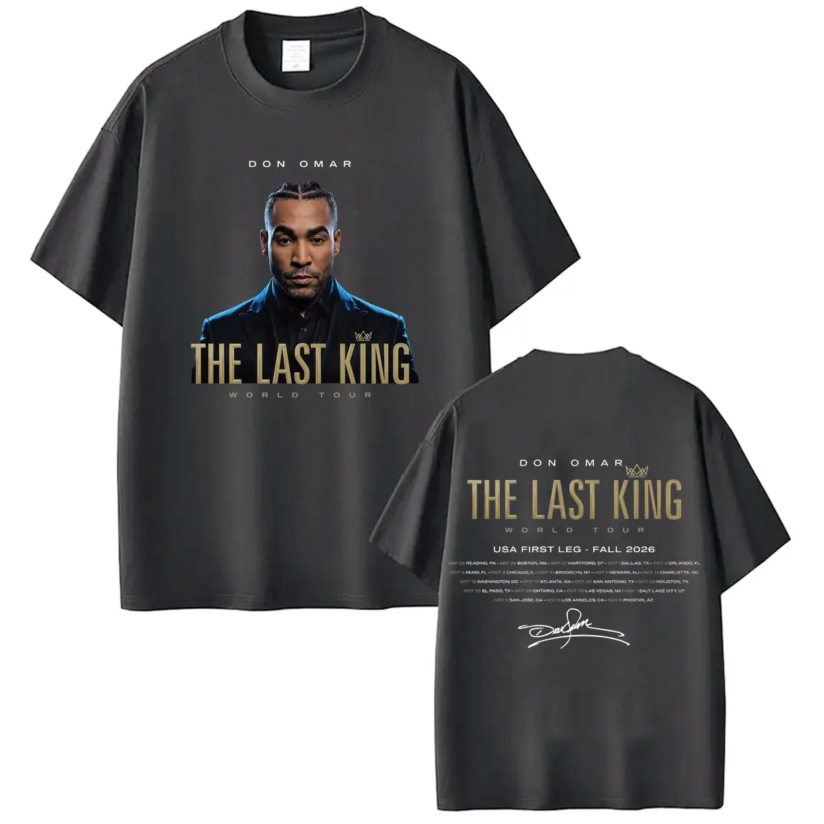 Rapper Don Omar The Last King Tour 2026 Print T-shirts Men Women Hip-hop T-shirts Short-sleeve Casual Cotton T-shirts Fan Gifts