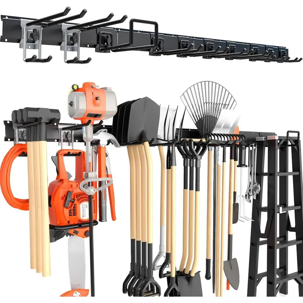 

Сверхмощный настенный гаражный органайзер 64 с регулируемыми крючками для инструментов и оборудования