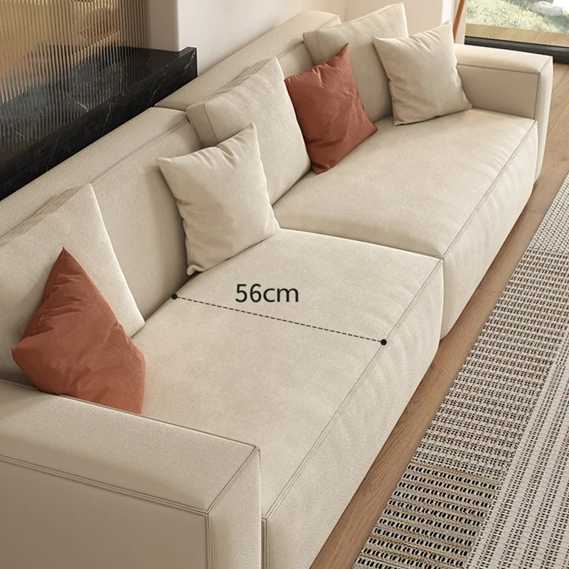 Italian cat scratching leather sofa, small apartment straight row light luxury ecological leather sofa
