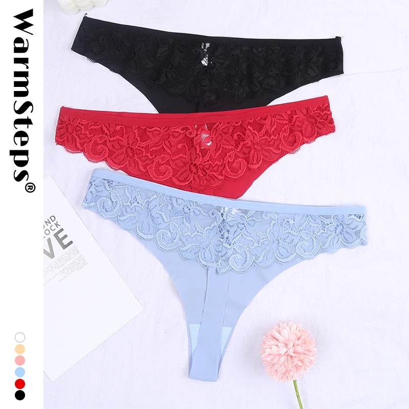 WarmSteps Women's Sexy Lace G Strings Thongs Woman Panties Seamless Underwear Soft Invisible Lingerie for Ladies Tangas New