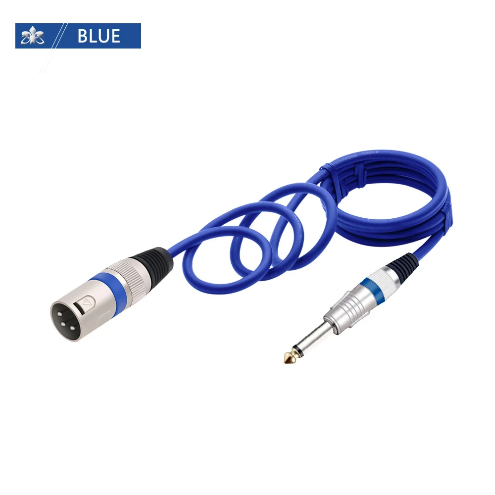 Mikrofon Kablosu Mono Jack 6.35mm 6.5mm Erkek XLR 3Pin Erkek 6.3mm 1/4 \'\'Hoparlör için Mikrofon Ses Kablosu gitar amplifikatörü AMP