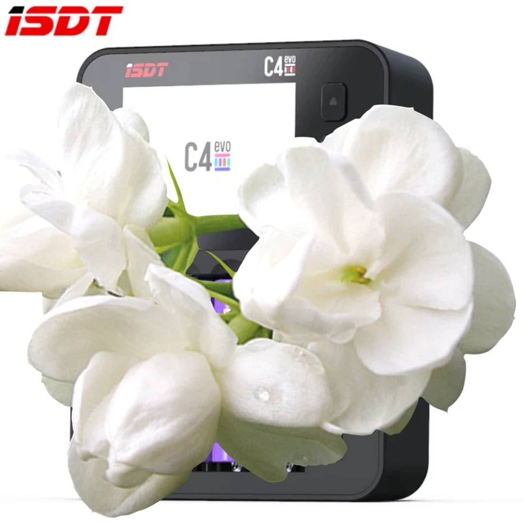 ISDT C4 EVO Smart Battery Charger Type-C QC3.0 Output for AA AAA Li-ion Battery IPS Display Screen and Fire Prevention
