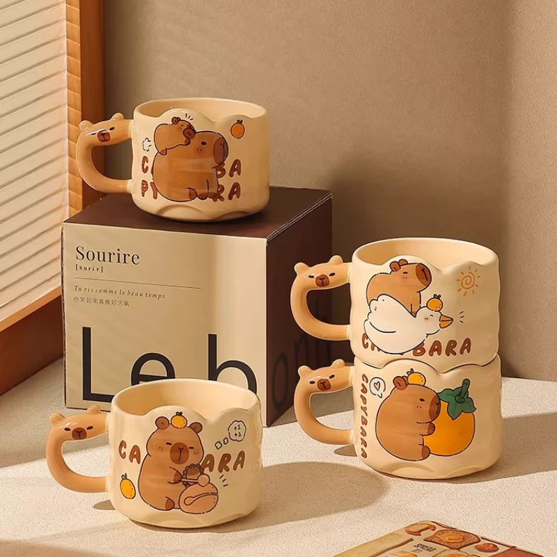 Creative and Cute Cups for Girls with High Beauty Stackable Music Mugs Ceramic Cute Creative Office Home Drinking Utensils
