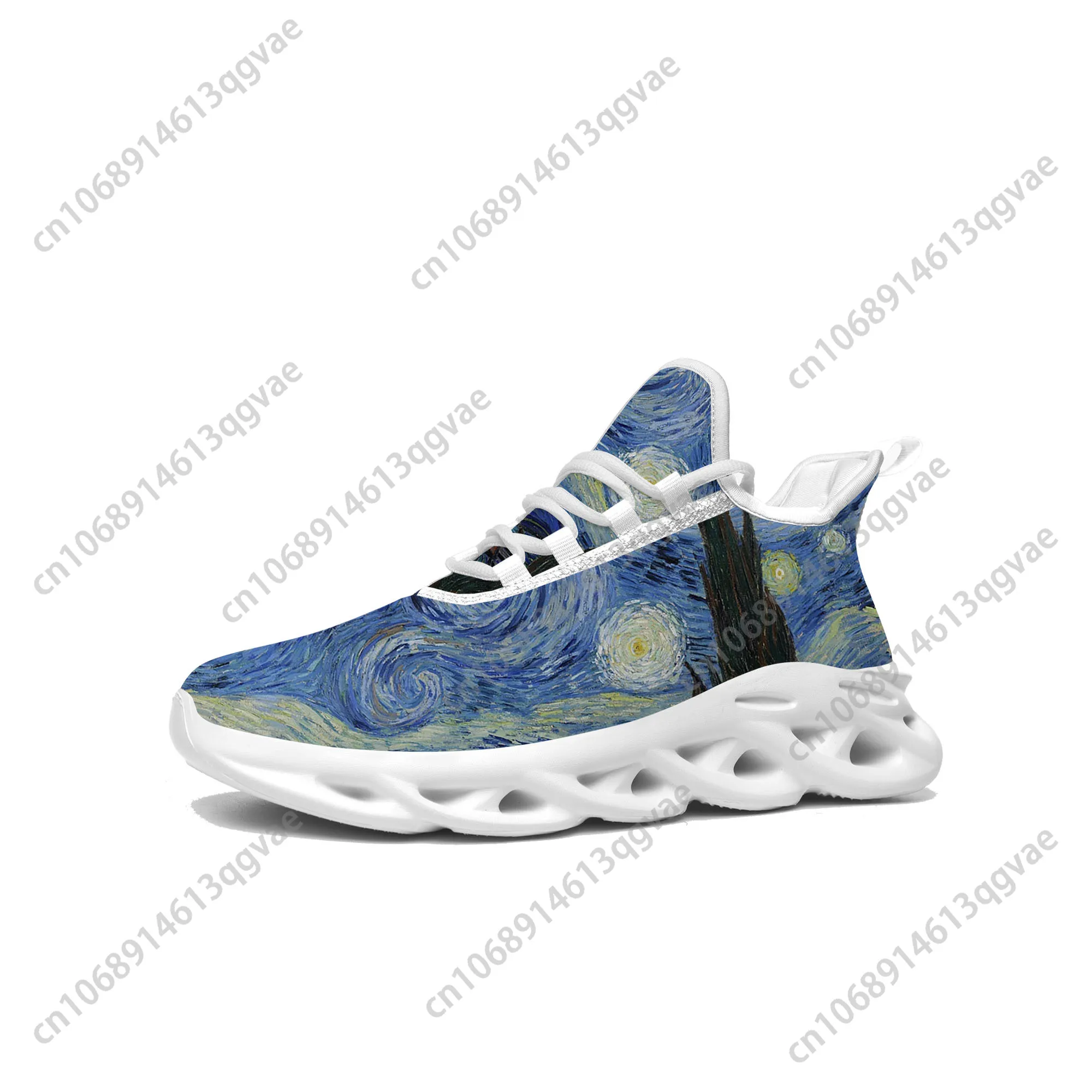 

Van Gogh Starry Night Flats Sneakers Mens Womens Sports Run High Quality Sneaker Lace Up Mesh Footwear Tailor-made Shoe White