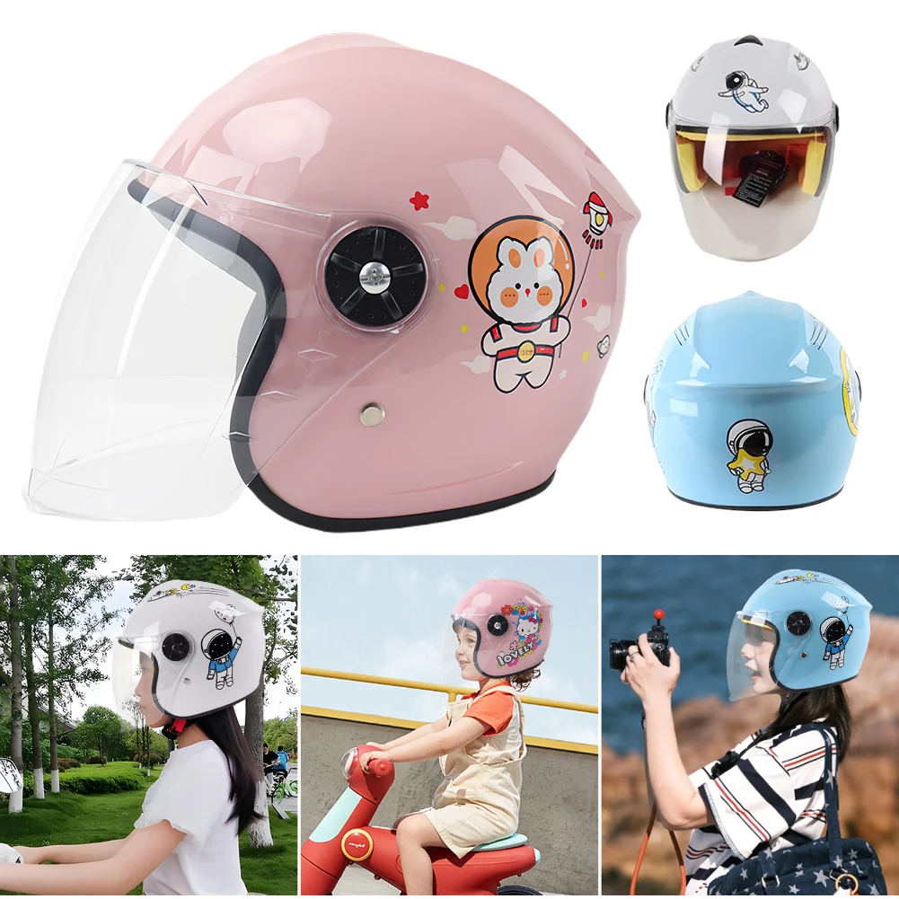 

Children Motorcycle Helmet Four Seasons Cartoon Cute Helmet Anti-Drop Cartoon Electric Bicylce Helmet for Kids Youth