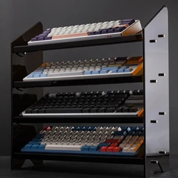 MiFuny Original Acrylic Multi-layer Storage Display Case for Mechanical Keyboard Desktop Storage Stand for Keyboard Collectors