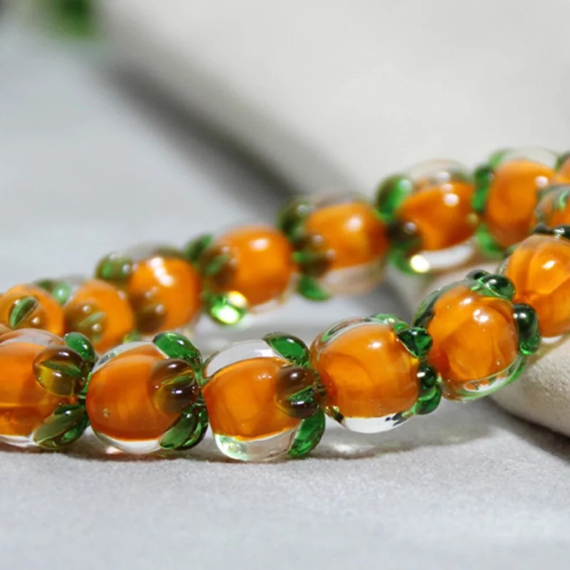 

Citrine Fragrant Gray Glazed Bracelet Zibo Small Cachi Summer Fresh Hand Jewelry Lucky Persimmon Glaze Bracelet