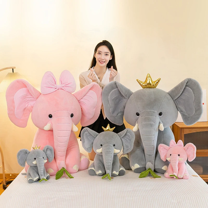 

Кавайная плюшевая игрушка, наполненная кукла, милая корона, слон, мягкая игрушка для детей, подарок на день рождения, идеально подходит для детей и друзей