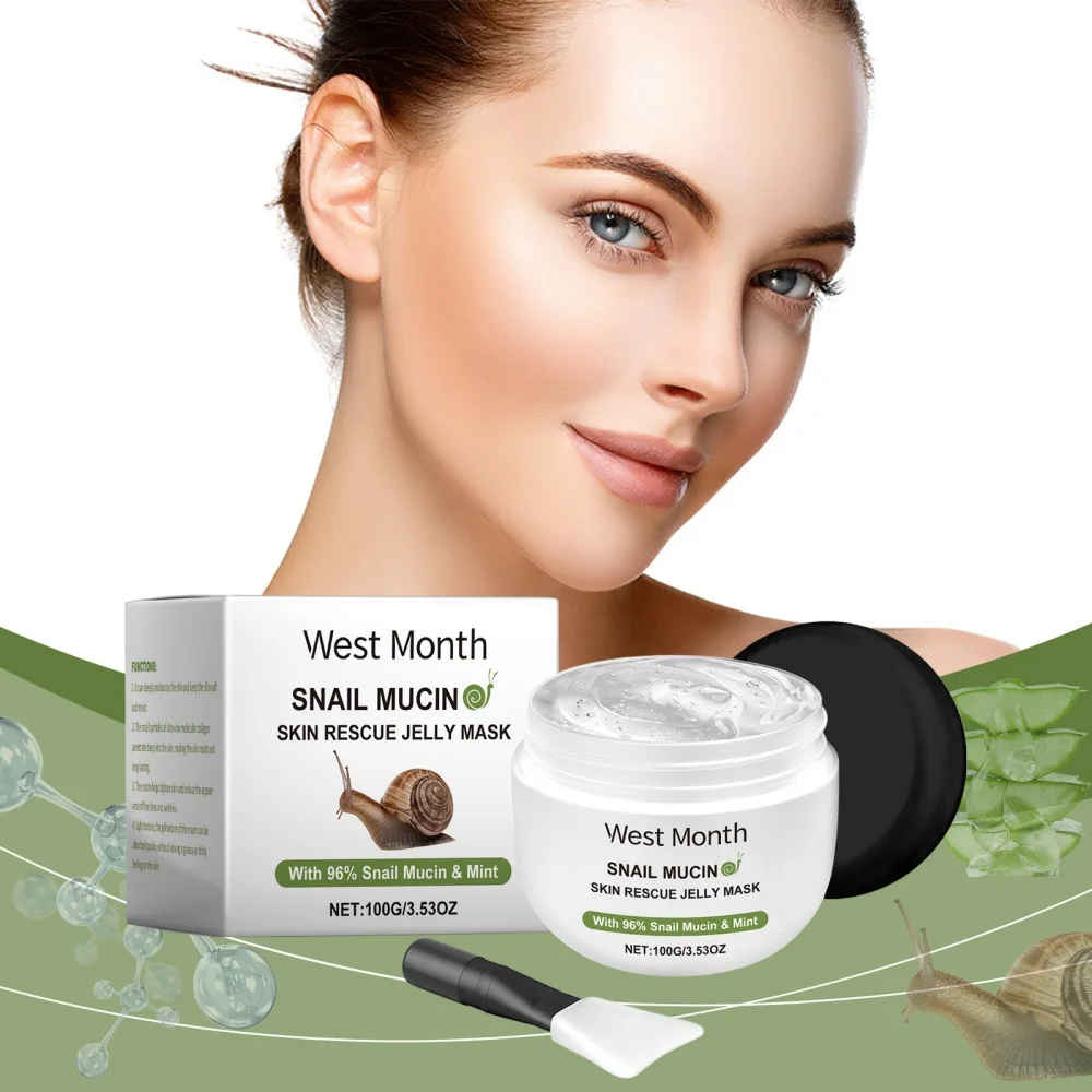 

Snail mucin gel deep cleaning facial mask - remove blackheads, shrink pores, control oil, brighten skin, moisturize skin
