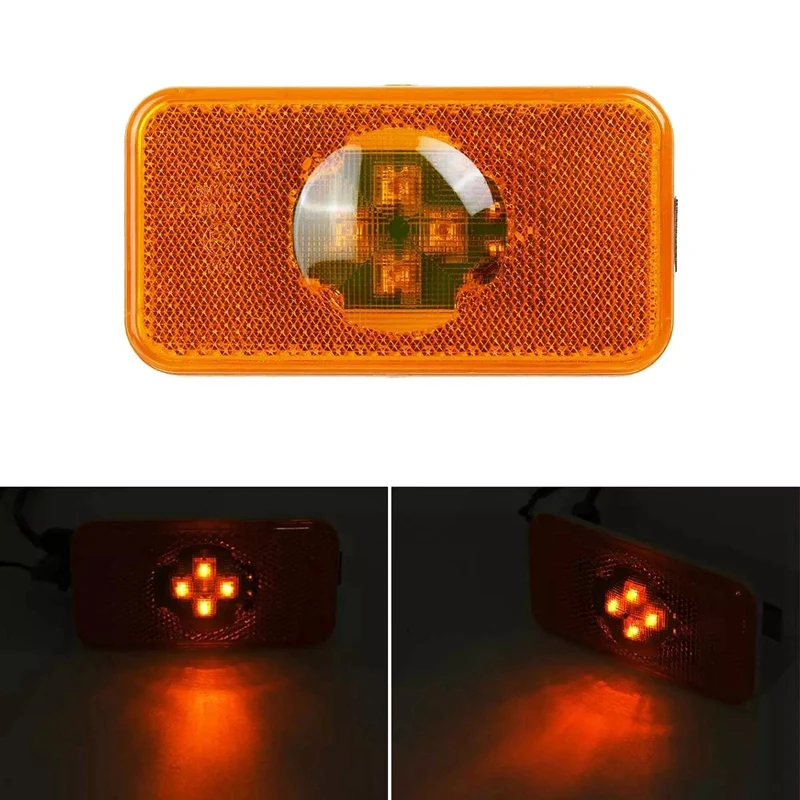 24V Car Truck LED Side Marker Light Amber Indicator Lamp 4 LED For Volvo Trucks FM/FH