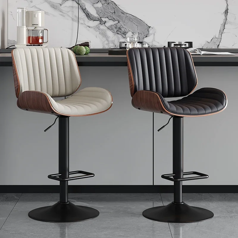 Chaises de Bar réglables en métal et bois, tabouret de luxe à dossier avant, salle à manger, cuisine, île ergonomique, Silla Alta Para Barra, meubles de Bar