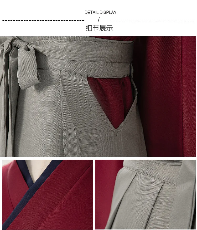 Men Vintage Solid Red Japanese Traditional Kendo Samurai Kimono Robe, Halloween Cosplay For Carnival Stage Theme Party Outfit