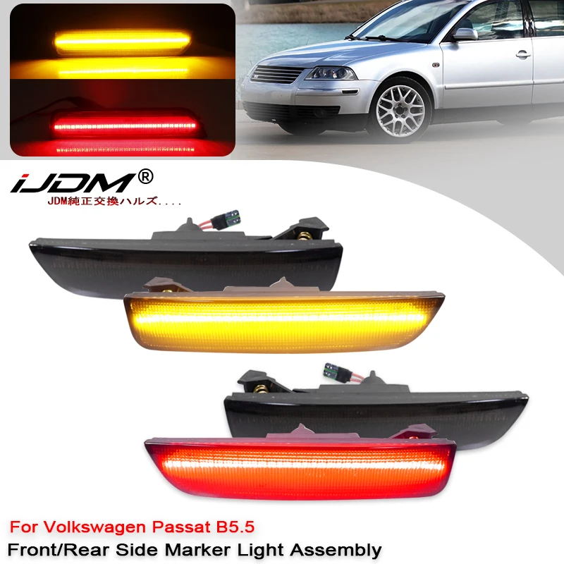 Car Front Rear Bumper Side Marker Lamps For For Volkswagen Passat B5.5 2001-2005,Replace OEM Amber Sidemarker Lamps