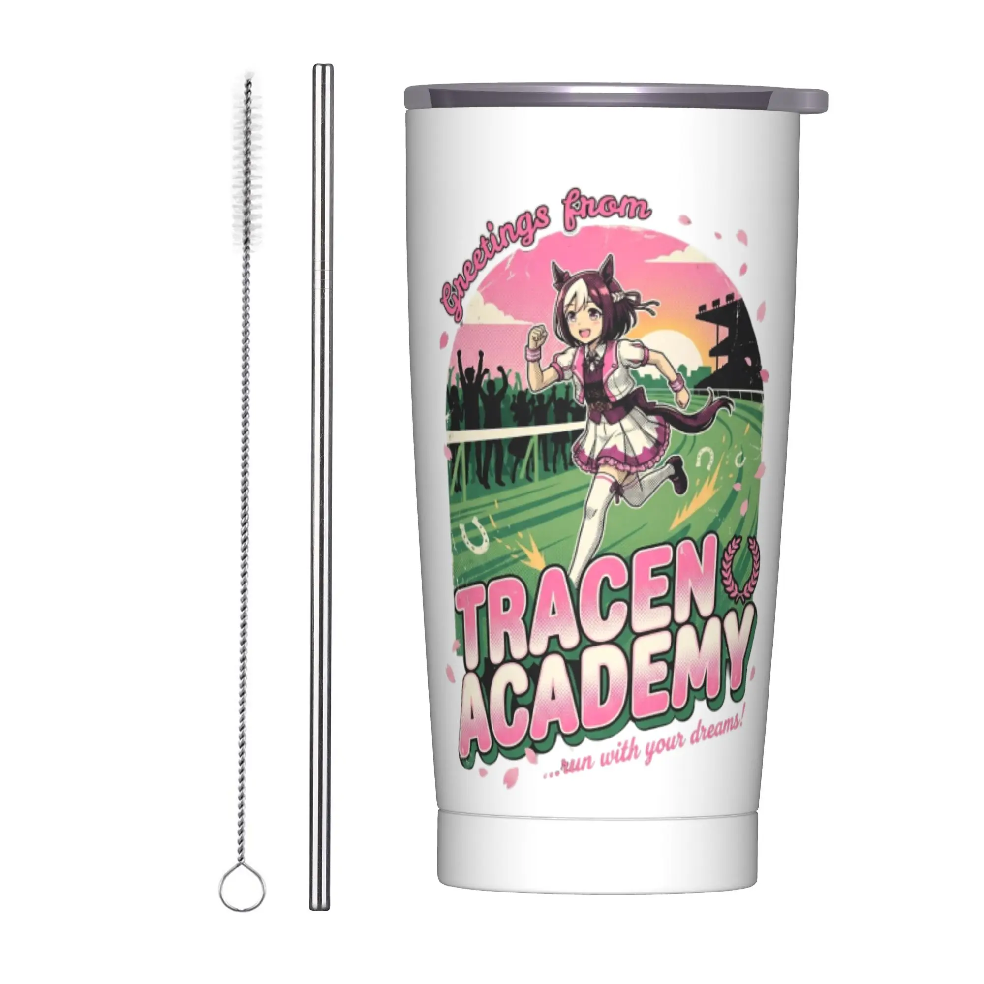 Stainless Steel Tumbler Greetings Umamusume Academy Horse Girls Thermal Cups  Portable Cold Drink Mugs Cup Beach Water Bottle