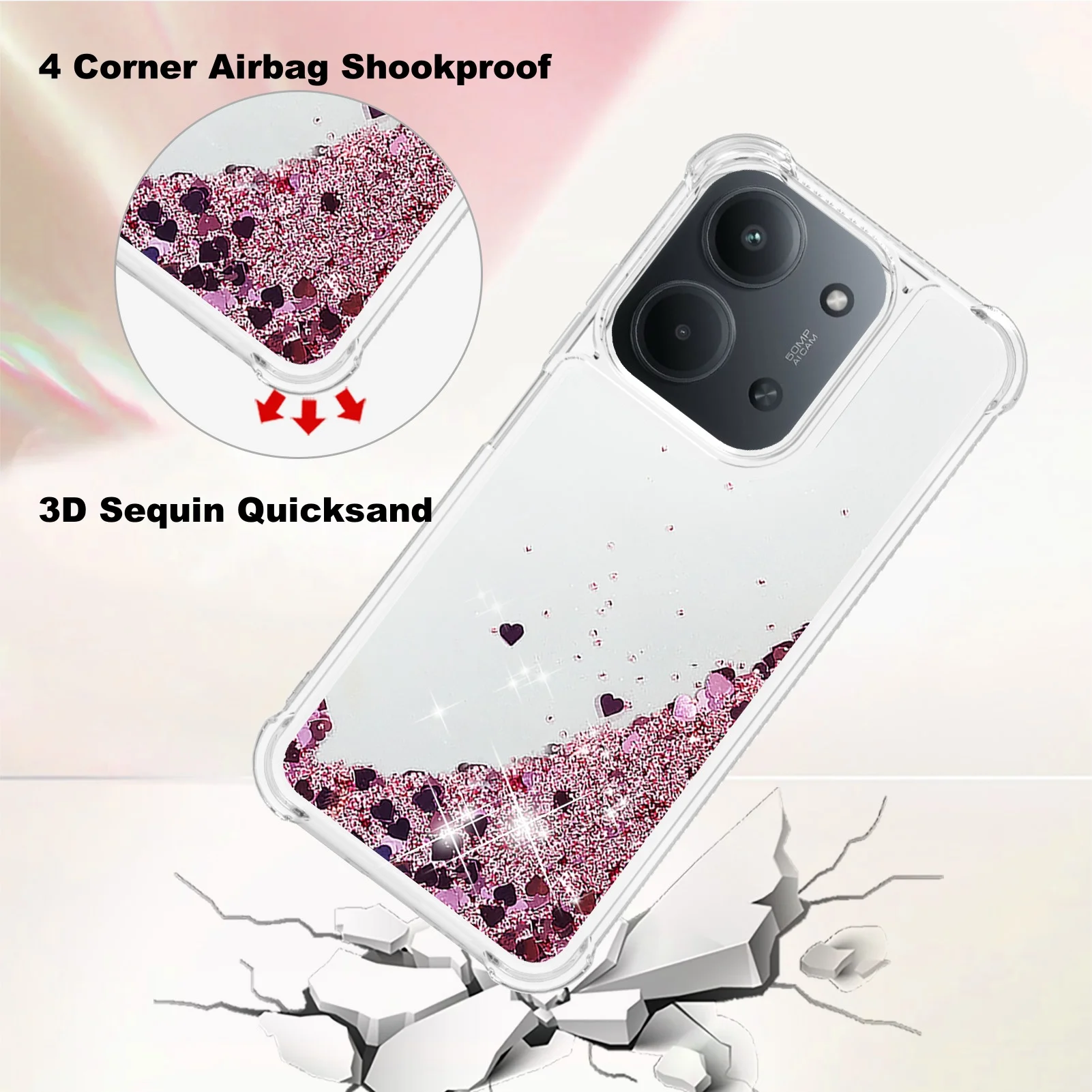 حافظة هاتف بلينغ سائل لامع رملية لهاتف Xiaomi 15C وسادة هوائية مقاومة للصدمات ومضادة للخدش وغطاء حماية لطيف للفتيات #1