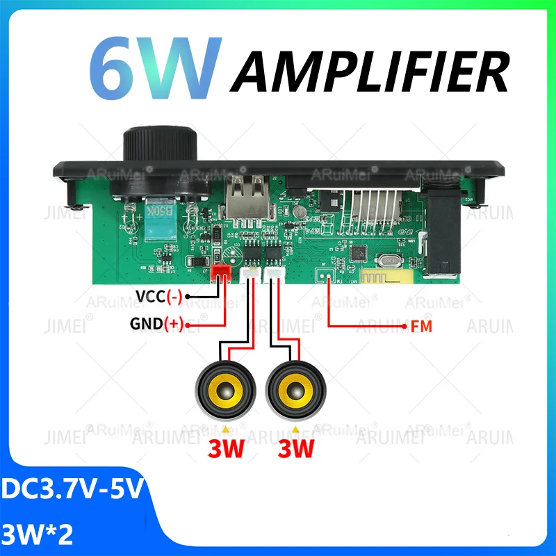 DC 5V 10W Bluetooth 5.0 Stereo DIY Car MP3 Player Decoder Board 2*5W Amplifier Wireless FM Radio Module TF USB Handsfree Call