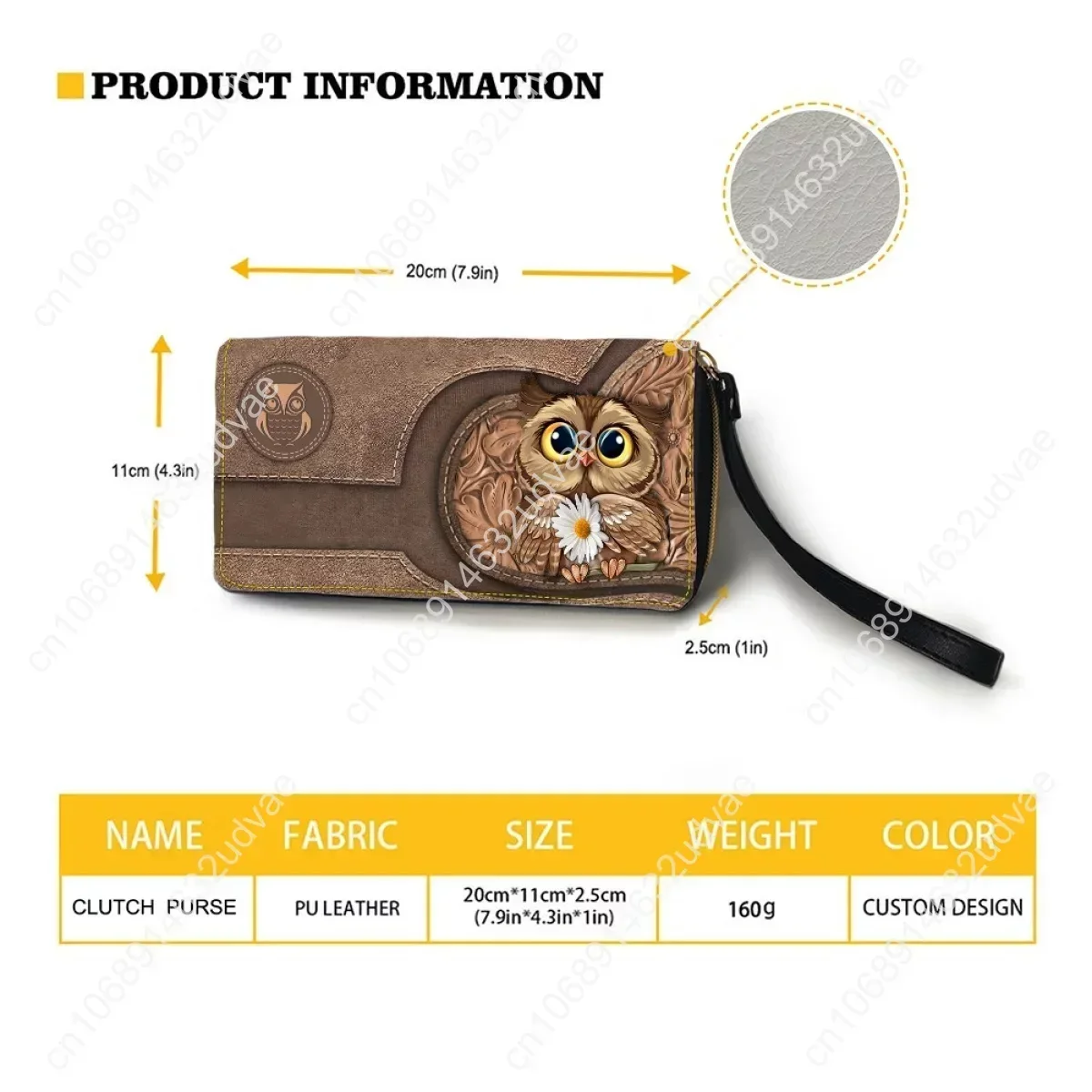 Personalized Owl Print Woman Long Wallets Leather Wristlet Money Bag Female Ladies Multifunction Card Holder Small Purse Mujer