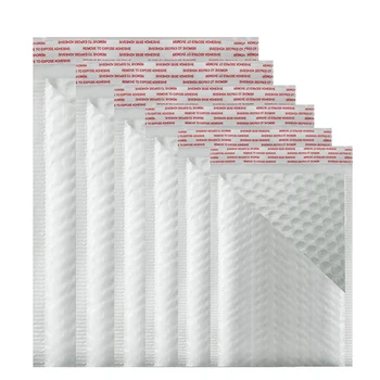 Enveloppe en mousse blanche antichoc, 10 sacs, remplissage auto-scellant, sac à bulles pour courrier, expédition d'emballage de bureau, vente au détail