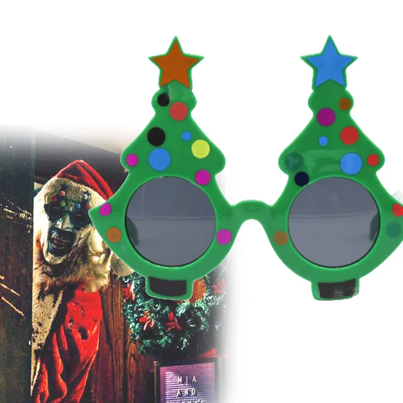 Green Christmas Tree Joker Sunglasses Unisex Halloween Carnival Prop Eyewear Accessories Movie Terrifier Clown Cosplay Glasses