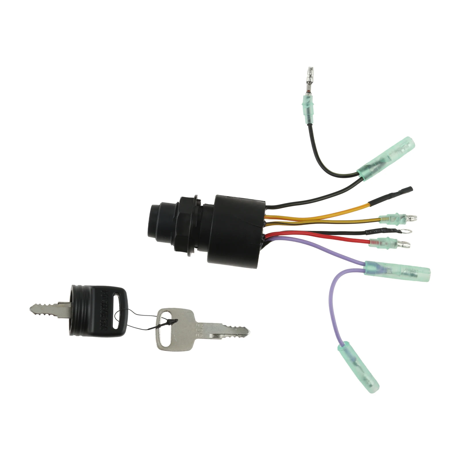 Boat Ignition Switch for Mercury Mariner Outboard Motor Control Box Ignition Key Switch with 2 Keys 3 Position 6 Wire Connectors