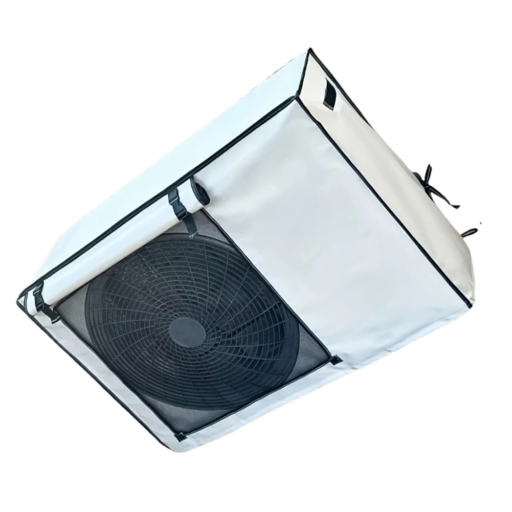 AC Condenser Cover AC Unit Cover Outdoor Air Conditioner Cover Blocks Heat Radiation Adjustable Buckle Webbing