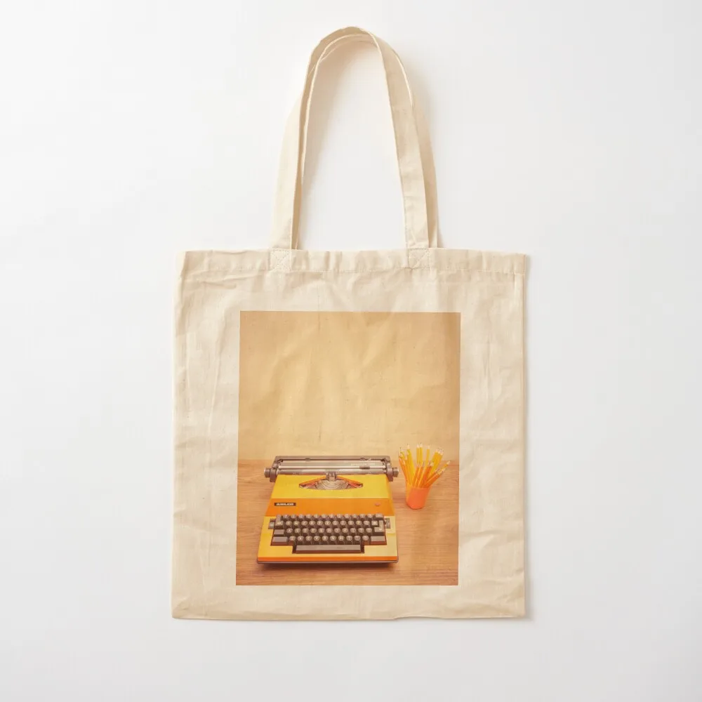 

Orange Portable Typewriter 01 Tote Bag great bag tote bag men's Women's shopper Canvas Tote