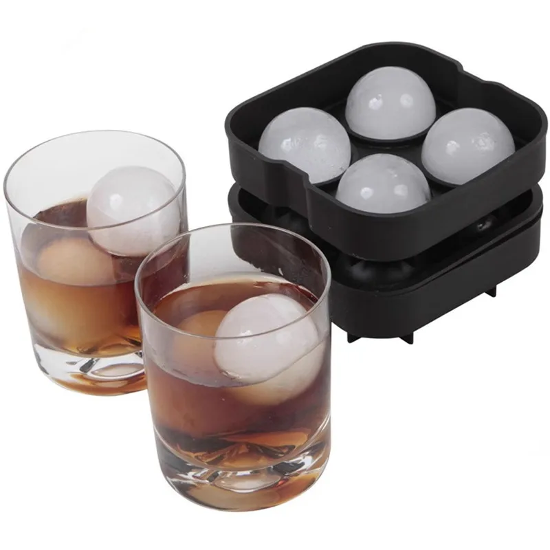 

Ice Mold Silicone Ice Cube Tray Mould Shape Ball Ice Ball Maker Mold - Black Flexible Silicone Ice Tray - Molds 4 X 4.5cm