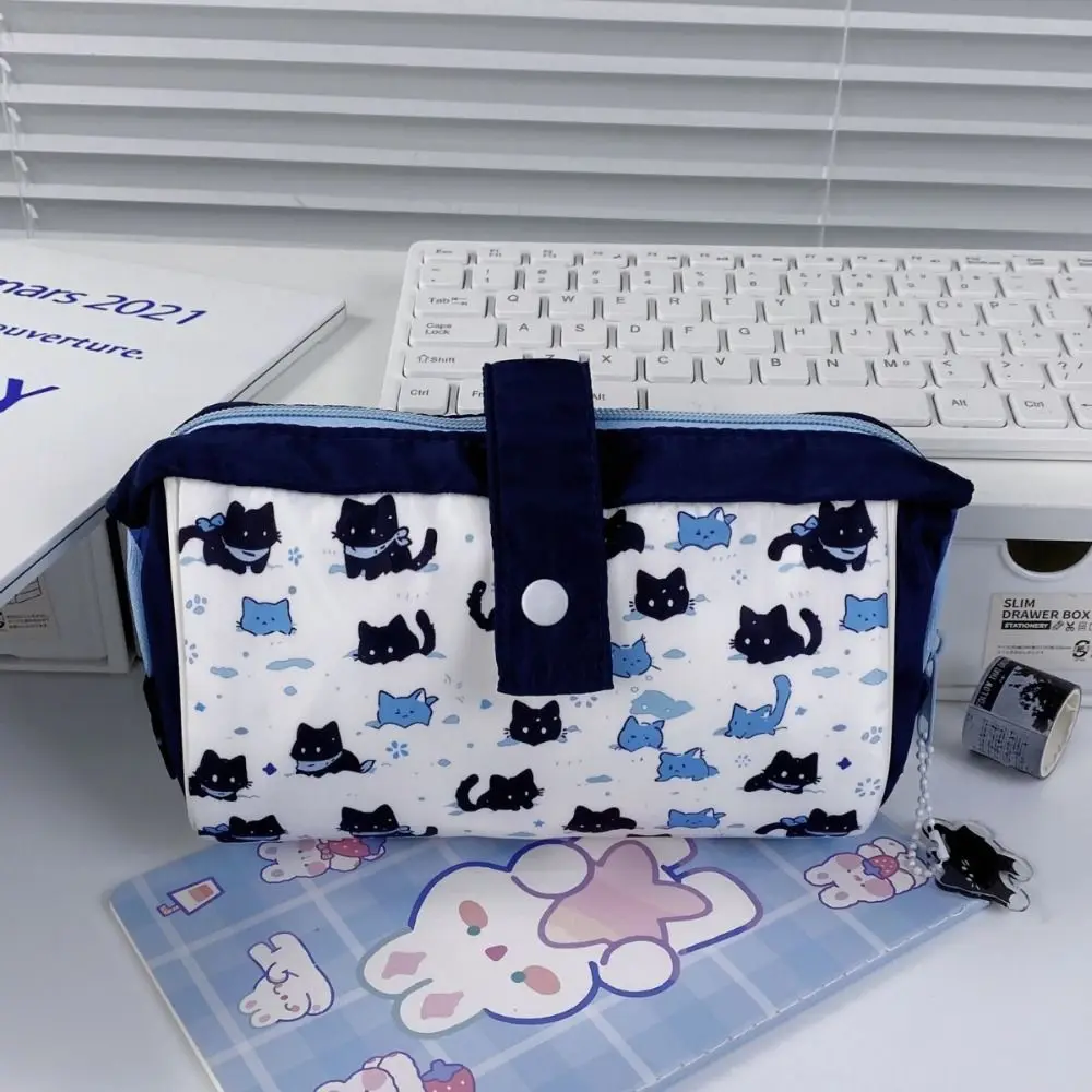 

New Canvas Pen Bag Portable Multifunction Stationery Bag Large Capacity Pencil Case School Office