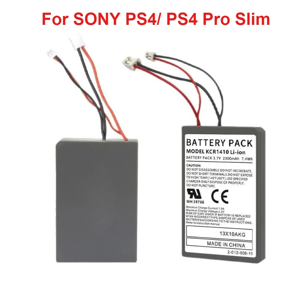 2000mAh for SONY PS4/ PS4 Pro Slim LIP1522 & KCR1410 Dualshock 4 V1 V2 Wireless Controller Playstation GamePad Replace Battery