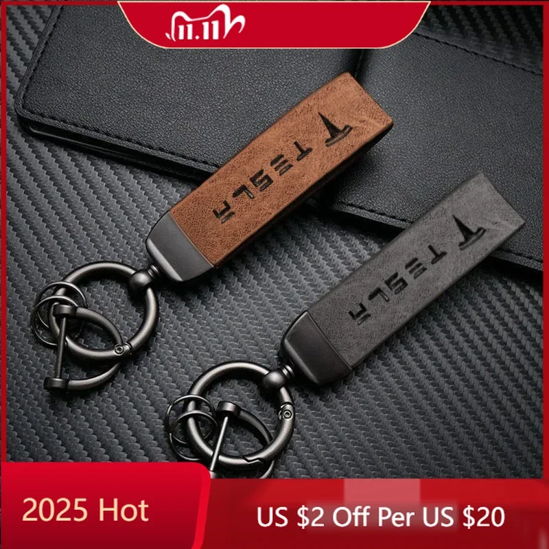 

Автомобильная наклейка, металлический/кожаный брелок с логотипом автомобиля, брелок для ключей, аксессуары для интерьера для Tesla Model 3 YSX Cybertruck Juguete Roadster