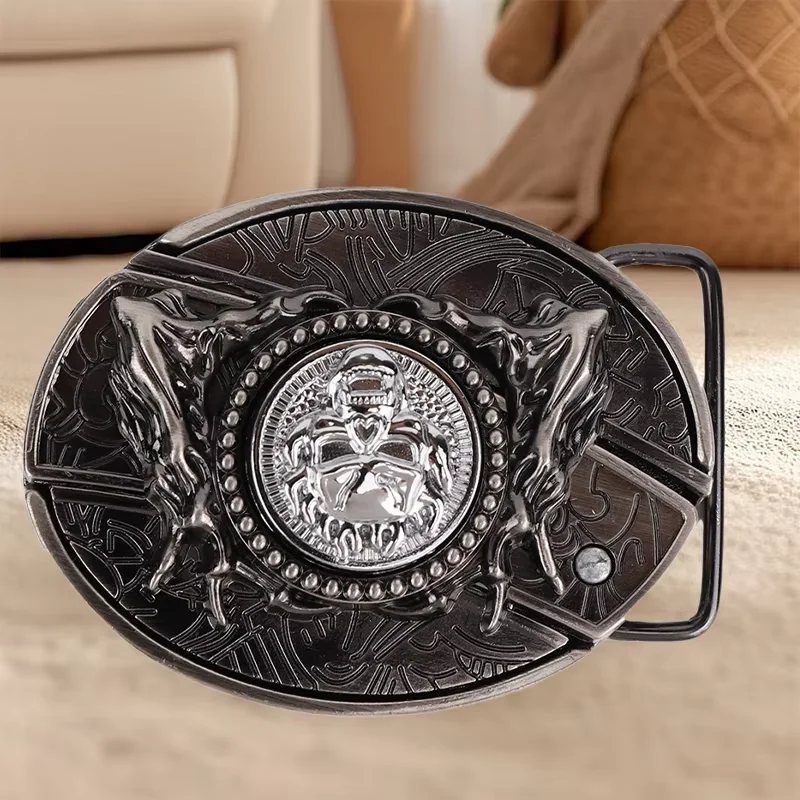 Embossed Belt Buckle Rock Hip Hop Punk DIY Belt Buckle for Men Jeans Zinc Alloy Western Belt Buckle Vintage-Cowboy