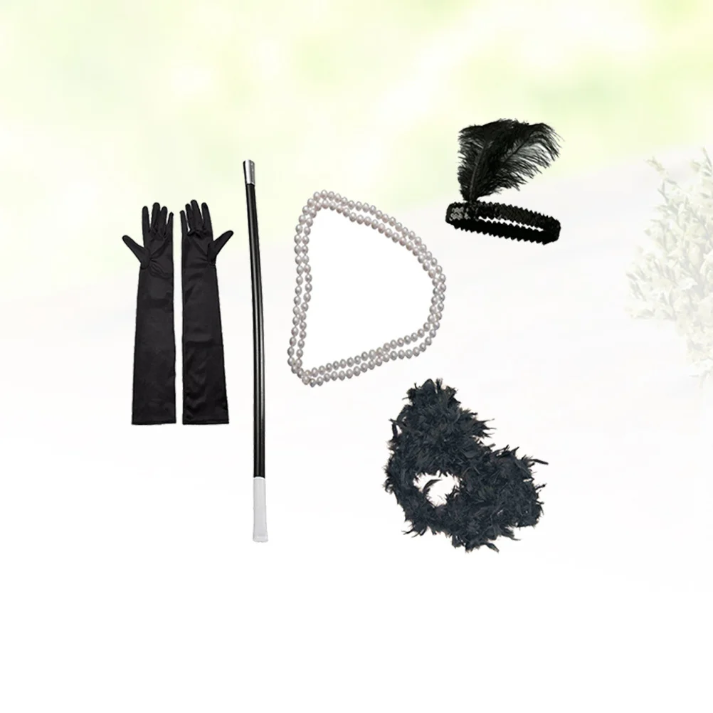 

5Pcs Glitter Headband Retro Costume Kit Accessories Soft Fabric Comfortable Wear Cosplay Party Outfit Costume Kit