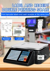 Barcode Label Printing Scale For Supermarket 30kg Receipt tickets Scale with WIFI Two modes support simultaneous printing