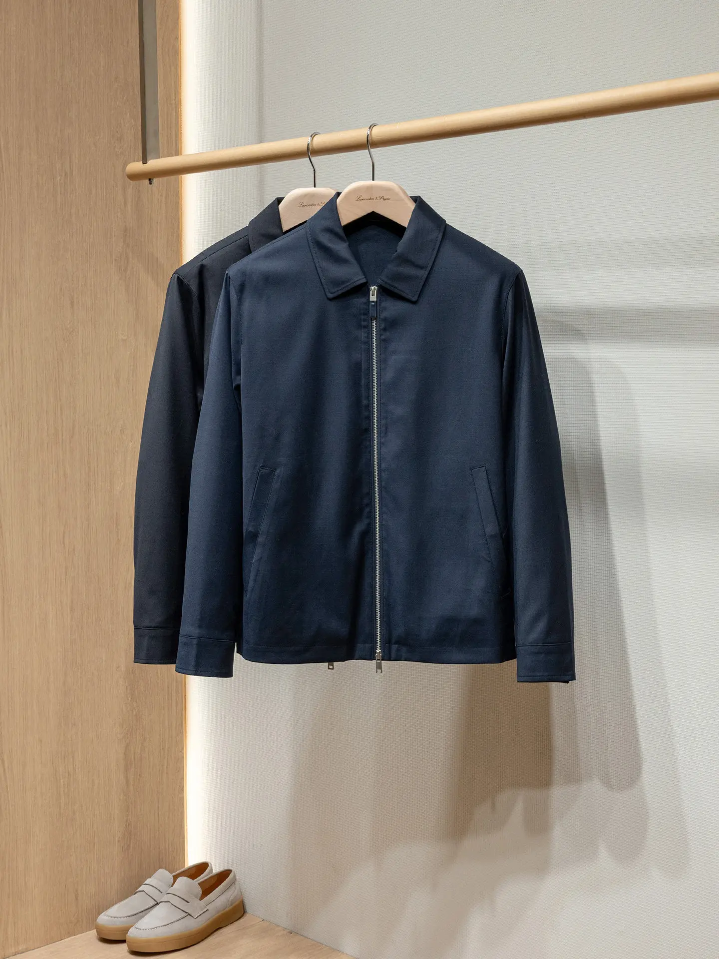 ZZ machine washable worsted wool blend old money style classic lapel jacket