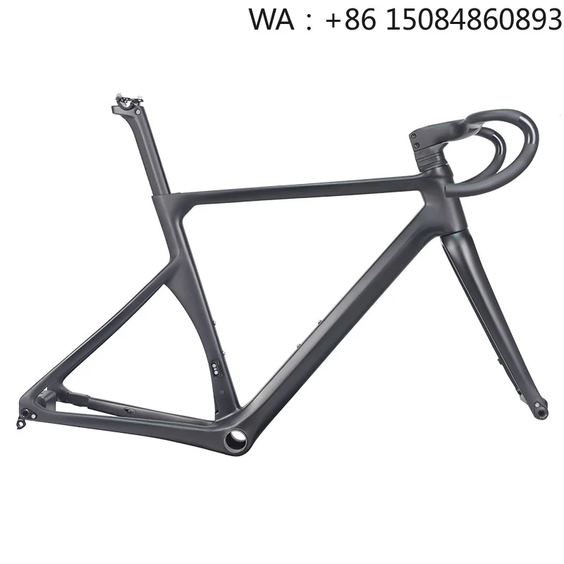 Cuadro de bicicleta de carretera LCR015-D Aero, material de fibra de carbono, compatible con grupo de 12 velocidades con estructura para frenos de disco