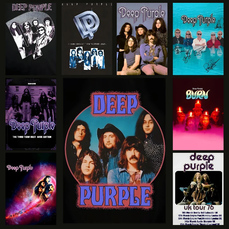 Singer Deep Purple Poster Self-adhesive Art Waterproof Paper Sticker Coffee House Bar Room Wall Decor